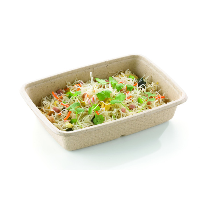 Sugarcane Container PLA 950ml 23x16,5x5cm (75 Units)  