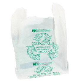 Plastic T-Shirt Bag 100% Biodegradable 35x50cm (100 Units) 
