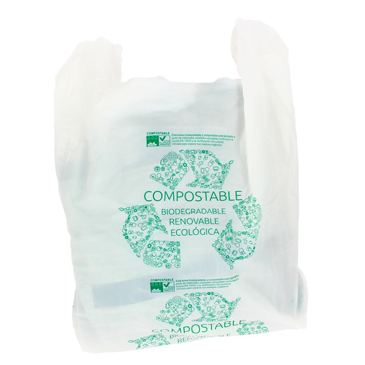 Plastic T-Shirt Bag 100% Biodegradable 35x50cm (1800 Units)