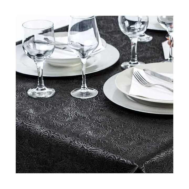 Non-Woven PLUS Tablecloth Black 120x120cm (150 Units) 