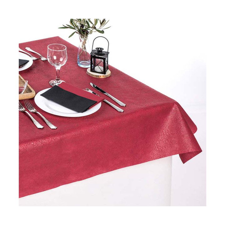 Non-Woven PLUS Tablecloth Burgundy 120x120cm (150 Units) 