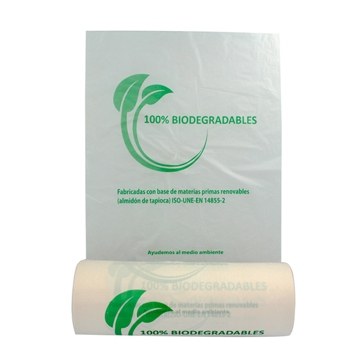 Roll of plastic bags 100% Biodegradable 22x37cm (500 Units)