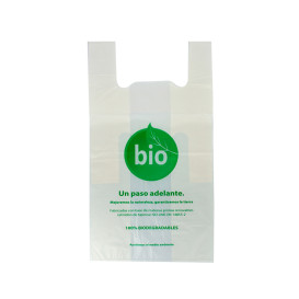 Plastic T-Shirt Bag 100% Biodegradable 35x45 cm (100 Units) 