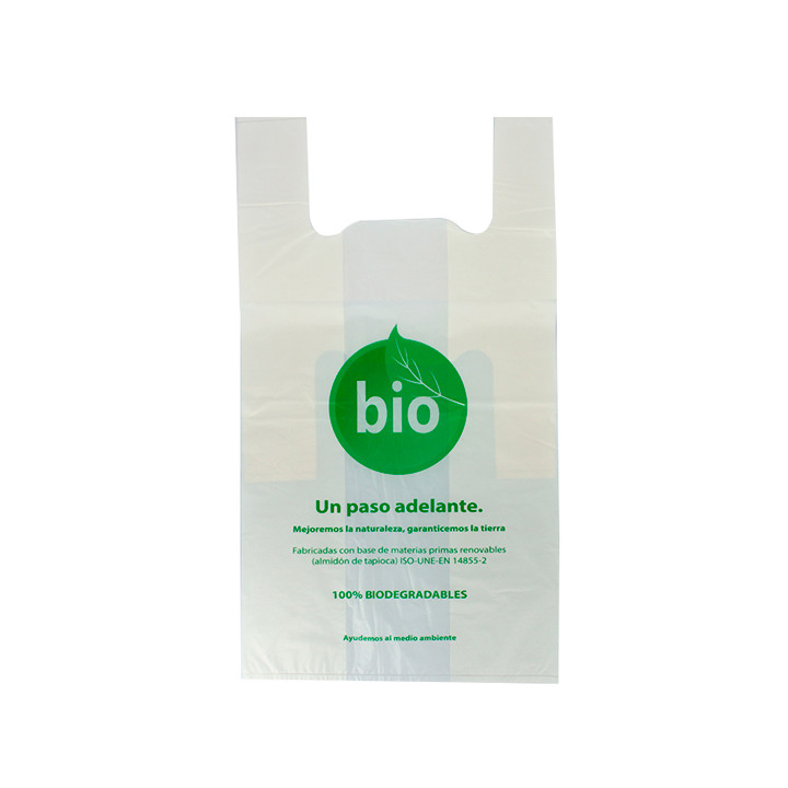 Plastic T-Shirt Bag 100% Biodegradable 35x45 cm (100 Units) 