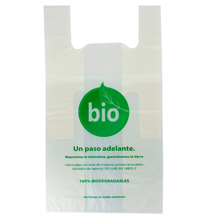 Plastic T-Shirt Bag 100% Biodegradable 55x60cm (500 Units)