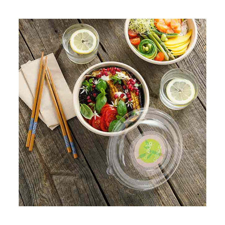 Plastic Lid RPET Crystal for Bowl Ø17cm (50 Units)  