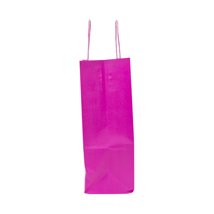 Fuchsia paper bag with handles 100g 22+9x23 cm (25 Uts)