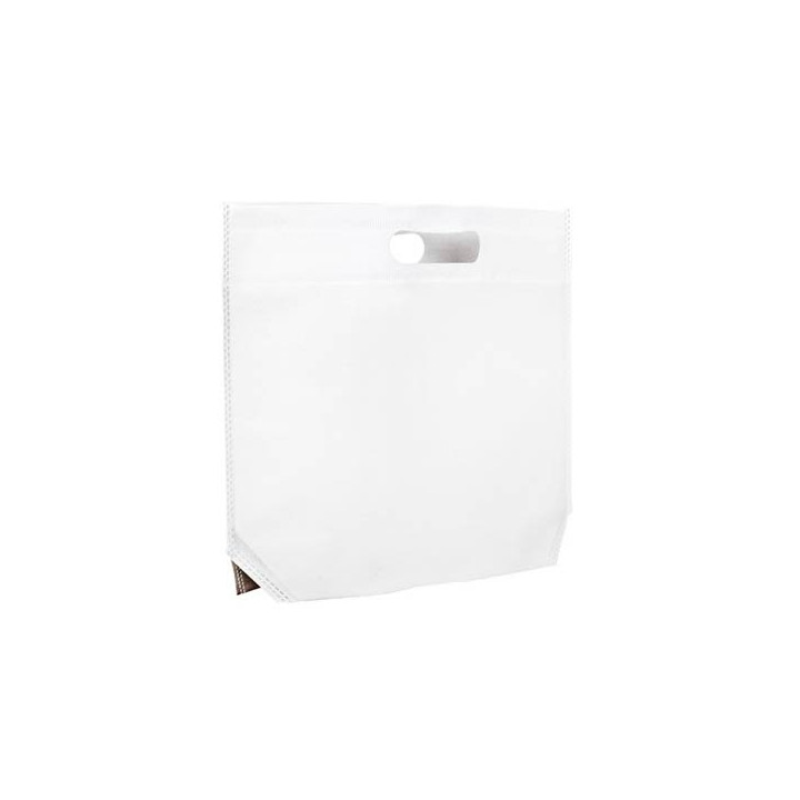 Non-Woven Bag with Die-cut Handles White 34+8x26cm (25 Units)