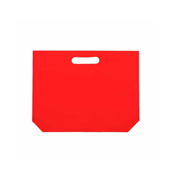 Non-Woven Bag with Die-cut Handles Red 34+8x26cm (25 Units)