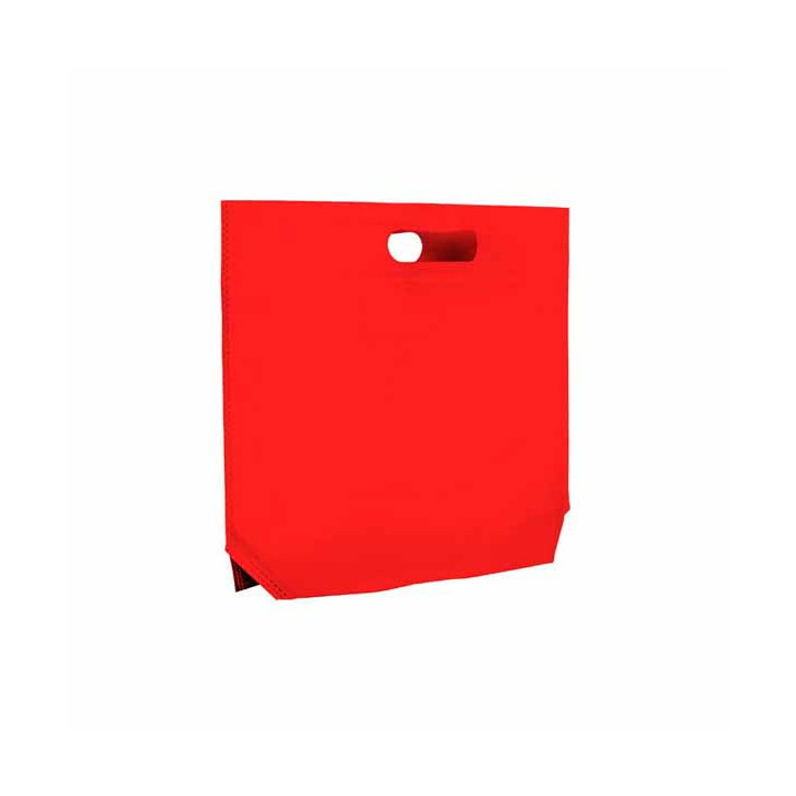 Non-Woven Bag with Die-cut Handles Red 34+8x26cm (200 Units)