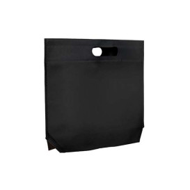 Non-Woven Bag with Die-cut Handles Black 34+8x26cm (25 Units)