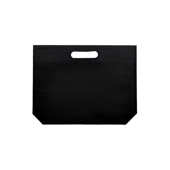 Non-Woven Bag with Die-cut Handles Black 34+8x26cm (200 Units)