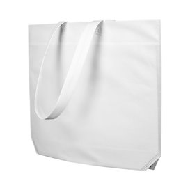 Non-Woven Bag with Long Handles White 48+10x35cm (25 Units)