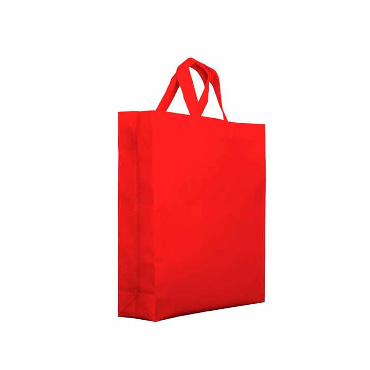 Non-Woven PREMIUM Bag with Short Handles Red 25+10x30cm (25 Units)