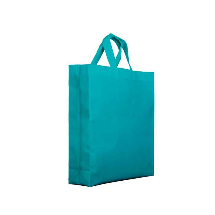 Non-Woven PREMIUM Bag with Short Handles Aquamarine 25+10x30cm (200 Units)