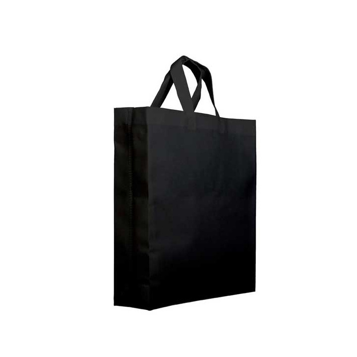 Non-Woven PREMIUM Bag with Short Handles Black 25+10x30cm (25 Units)