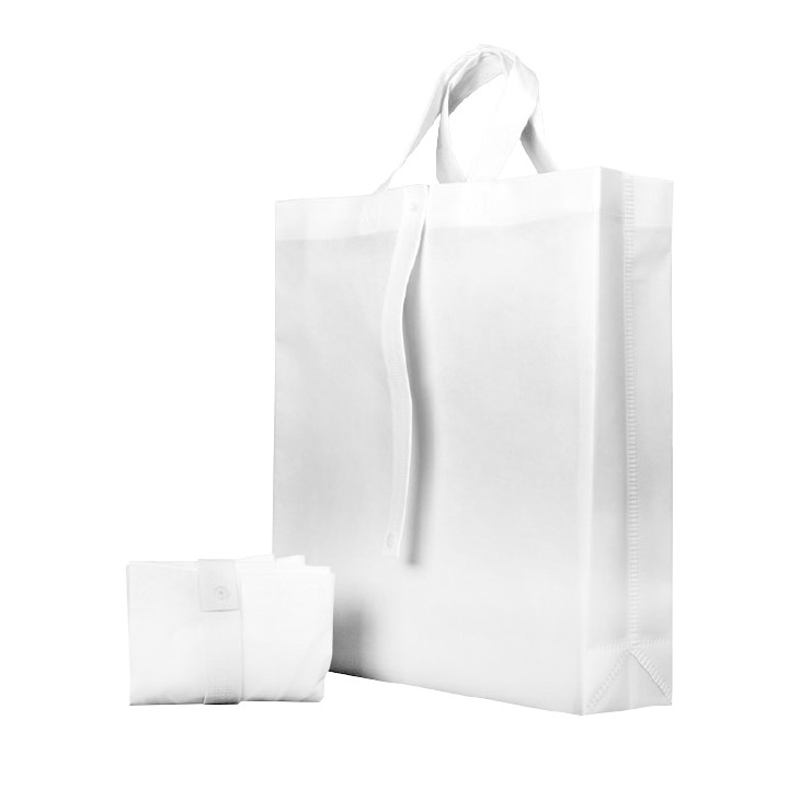 Non-Woven PREMIUM Foldable Foldable Bag with Short Handles White 40+15x40cm (150 Units)