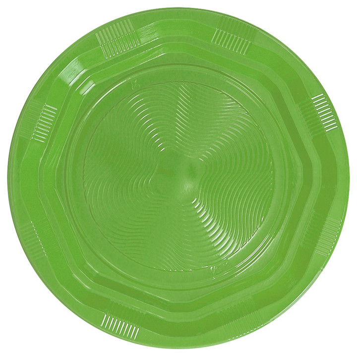 Plastic Plate Deep Round shape Octogonal Yellow Green Ø22 cm (250 Units)
