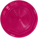 Plastic Plate Deep Round shape Octogonal Fucsia Ø22 cm (25 Units) 