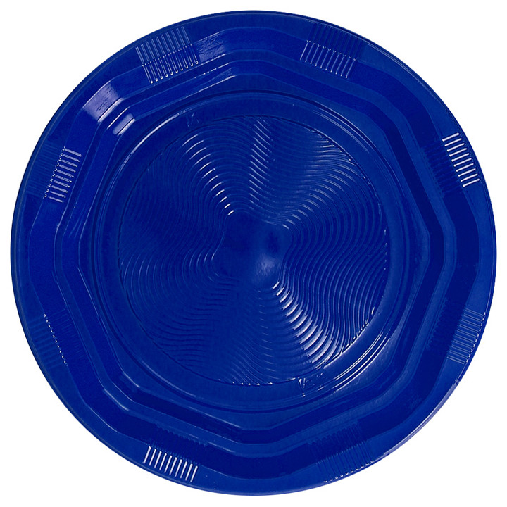 Plastic Plate Deep Round shape Octogonal Blue Ø22 cm (250 Units)