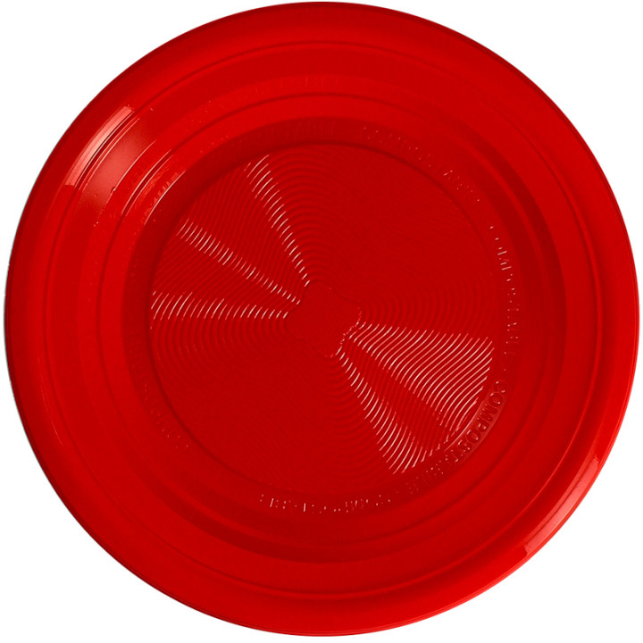 Plate PLA Flat Red Ø17 cm (425 Units)