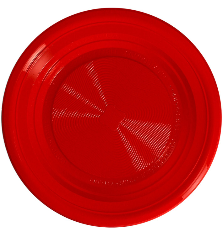 Plate PLA Flat Red Ø17 cm (25 Units) 