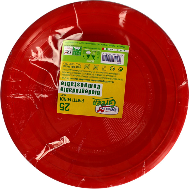 Plate PLA Deep Red Ø22 cm (25 Units) 