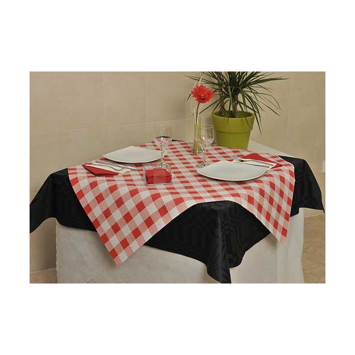 Pre-Cut Paper Tablecloth Red Checkers 40g 1,2x1,2m (400 Units)  