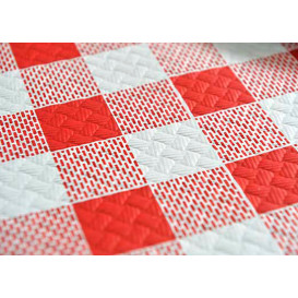 Pre-Cut Paper Tablecloth Red Checkers 40g 1,2x1,2m (400 Units)  