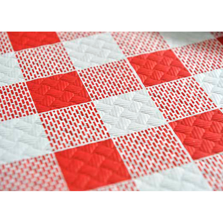 Pre-Cut Paper Tablecloth Red Checkers 40g 1,2x1,2m (400 Units)  