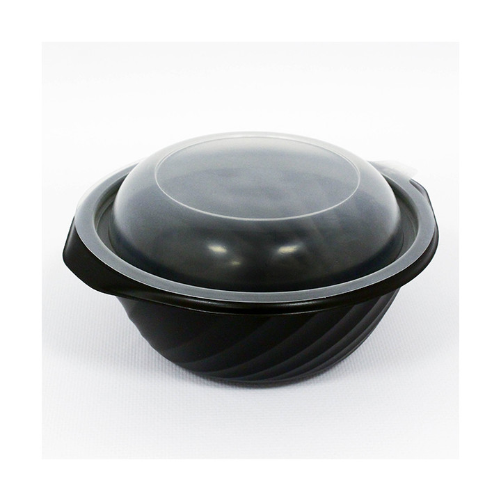 Plastic Deli Container PP Round Shape Black 550ml Ø14,9cm (100 Units)  