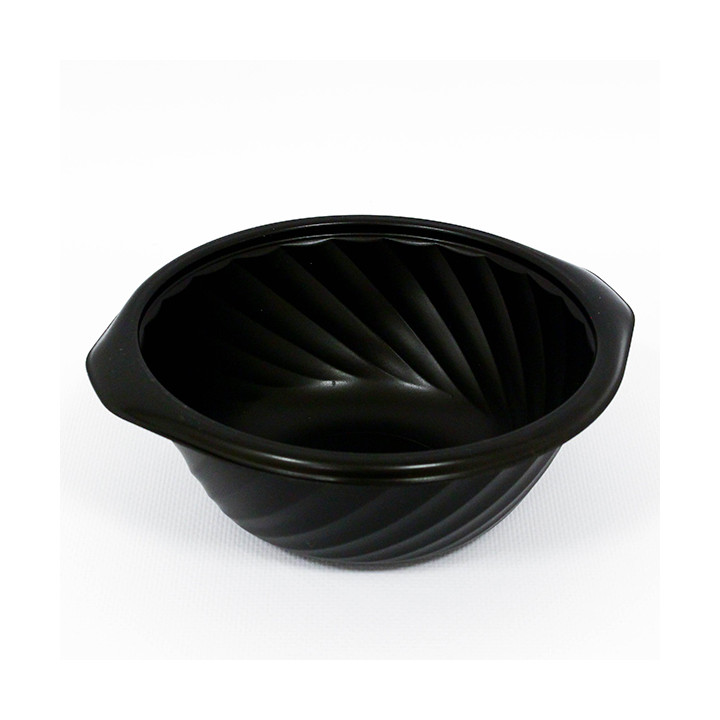 Plastic Deli Container PP Round Shape Black 550ml Ø14,9cm (100 Units)  