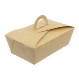 American Box with handles "Doggy Bag" Kraft 16x9,5x6cm (25 Units)