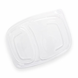 Plastic Lid Transparente Container 2C OPS 1050/1250ml 25,5x18,9x2cm (320 Units)