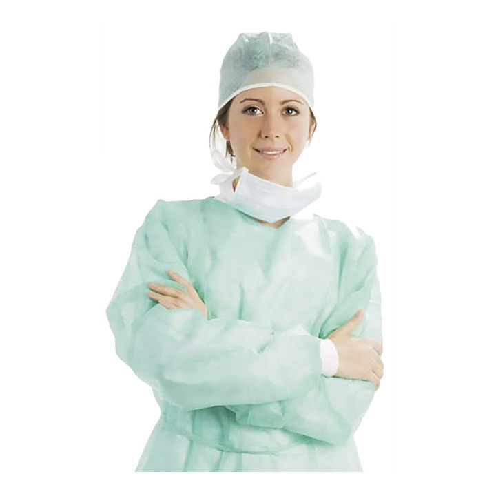 Disposable Lab Coat NonWoven Tie Belt Back Closure Green XL (100 Units)