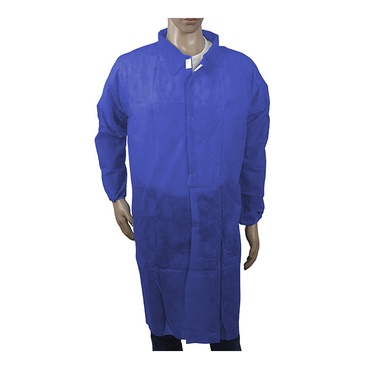 Disposable Lab Coat NonWoven Velcro Dark Blue XL (1 Unit) 