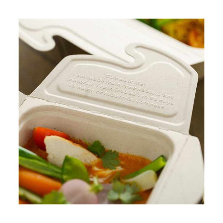 Package Sugarcane MenuBox 21x15x5cm 1000ml. (200 Units)