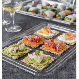 Plastic Tray RPET Transparent 35x24cm (50 Units) 