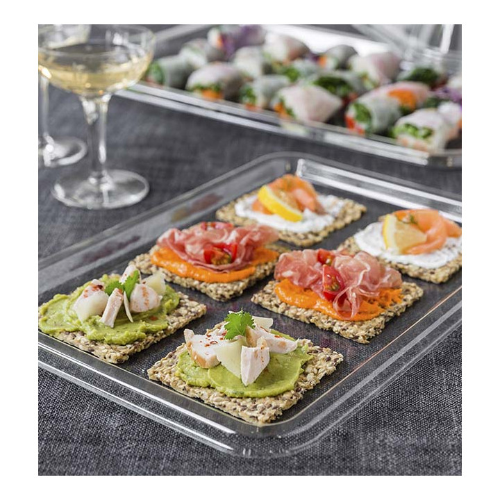 Plastic Tray RPET Transparent 35x24cm (50 Units) 
