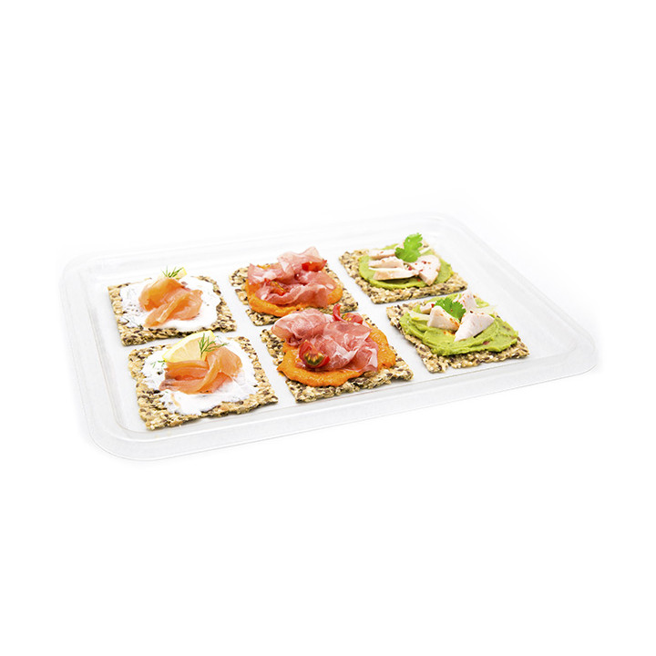 Plastic Tray RPET Transparent 35x24cm (50 Units) 