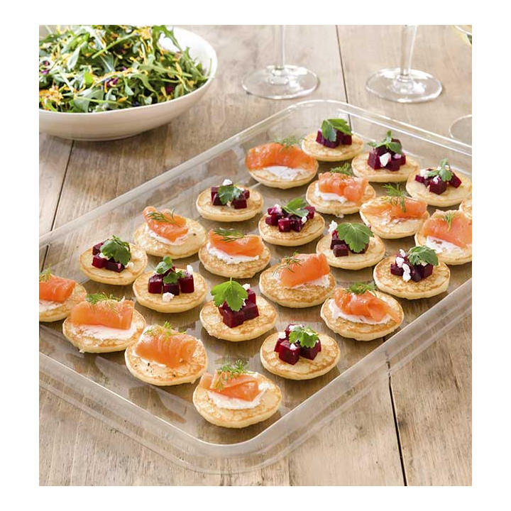 Plastic Tray RPET Transparent 46x30cm (50 Units) 