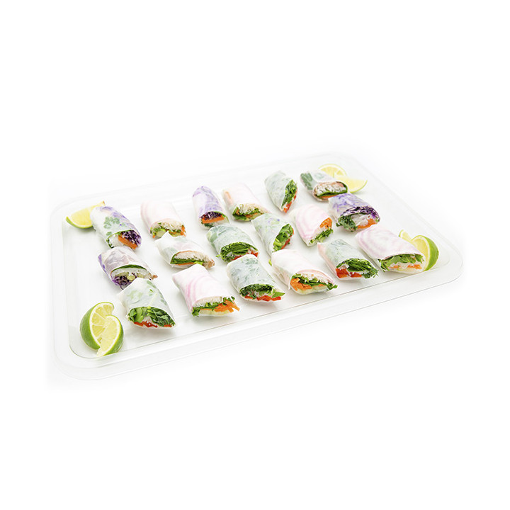Plastic Tray RPET Transparent 46x30cm (50 Units) 