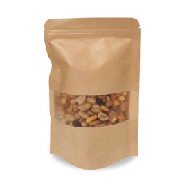 Paper Doypack Kraft with self closing and Window 20+10x30cm (500 Units)