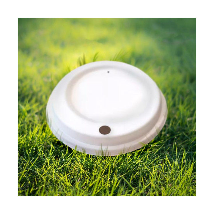 Lid with Hole of Moulded Cellulose Fibre White Ø8,0cm (1800 Units)