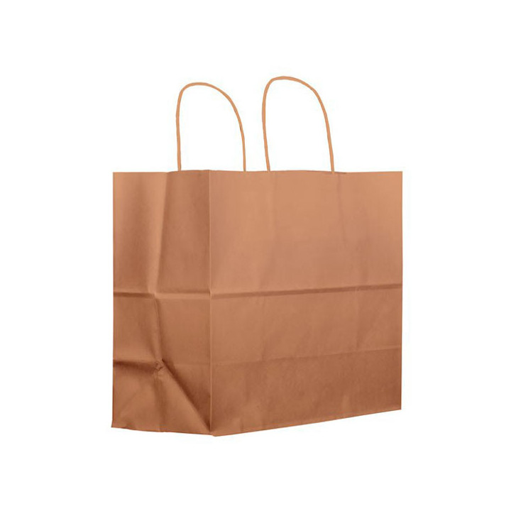 Paper Bag with Handles Kraft Brown 80g 30+18x29cm (200 Units)