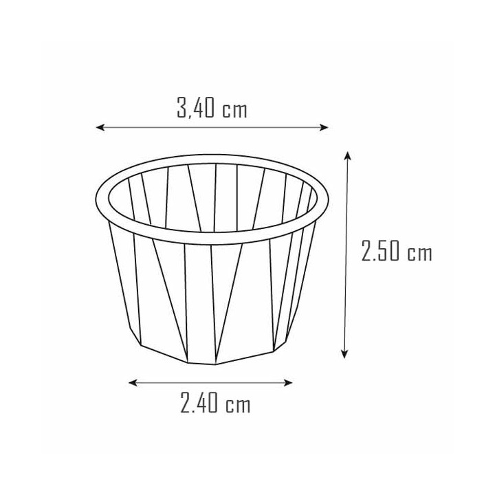 Pleated Paper Souffle Cup 15ml (250 Units)
