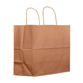 Paper Bag with Handles Kraft Brown 100g 30+18x29cm (200 Units)