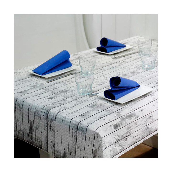 Pre-Cut Paper Tablecloth "White Hout" 37g 1x1m (400 Units)  