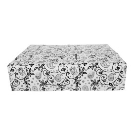 Pre-Cut Paper Tablecloth "Cachemir" Black 37g 1,2x1,2m (300 Units)  