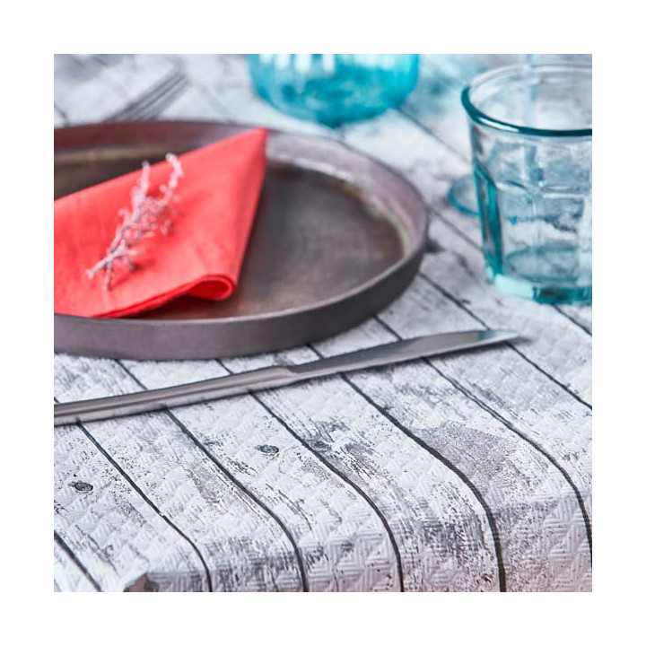 Pre-Cut Paper Tablecloth "White Hout" 37g 1,2x1,2m (300 Units)  